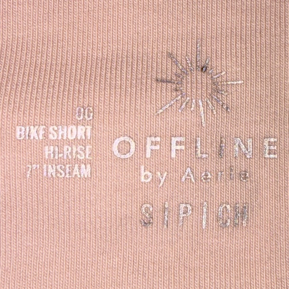 Offline by Aerie High Waisted Bike Shorts 7” Inseam- Size Small- Splattered - Picture 2 of 3